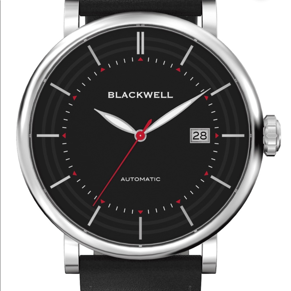 Blackwell Black leather watch